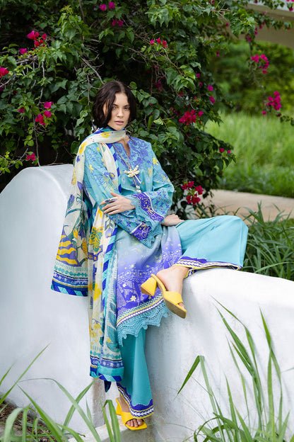 Mushq | Mirasol Printed Cambric | Mar Azul - Pakistani Designer Dress - by Mushq - Type : Ladies Clothes - 100% Original at Saira Sultan
