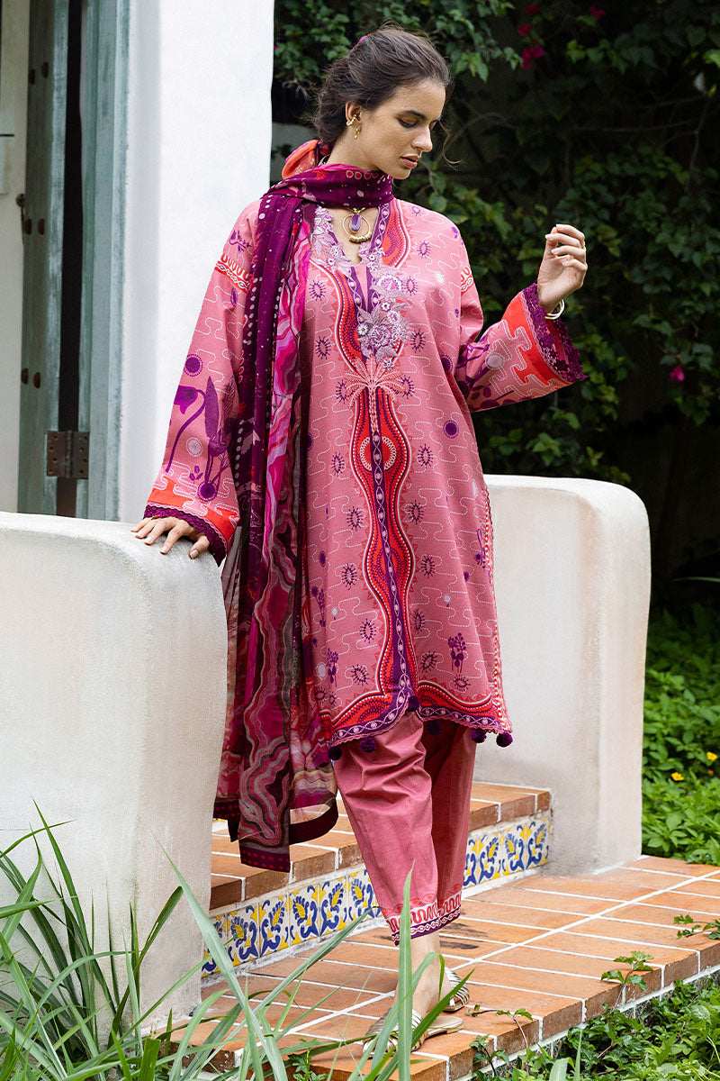 Mushq | Mirasol Printed Cambric | Coral Mar - Pakistani Designer Dress - by Mushq - Type : Ladies Clothes - 100% Original at Saira Sultan