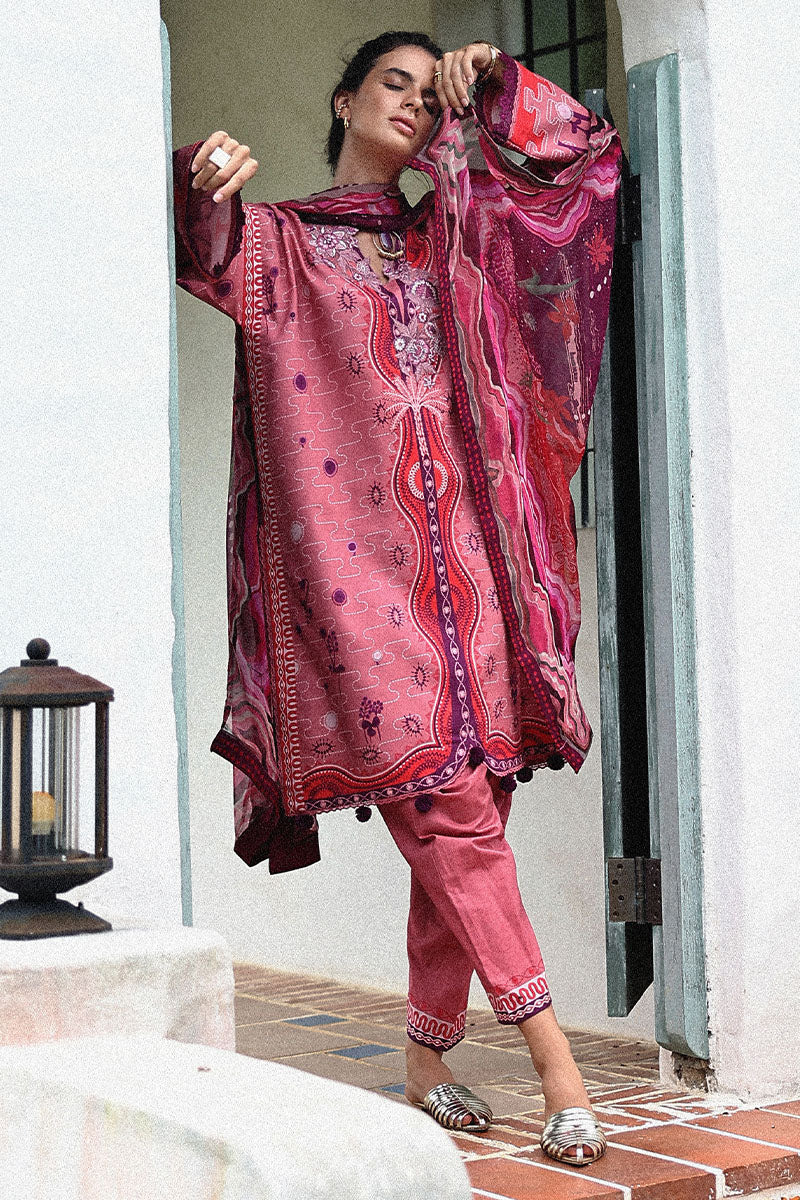 Mushq | Mirasol Printed Cambric | Coral Mar - Pakistani Designer Dress - by Mushq - Type : Ladies Clothes - 100% Original at Saira Sultan