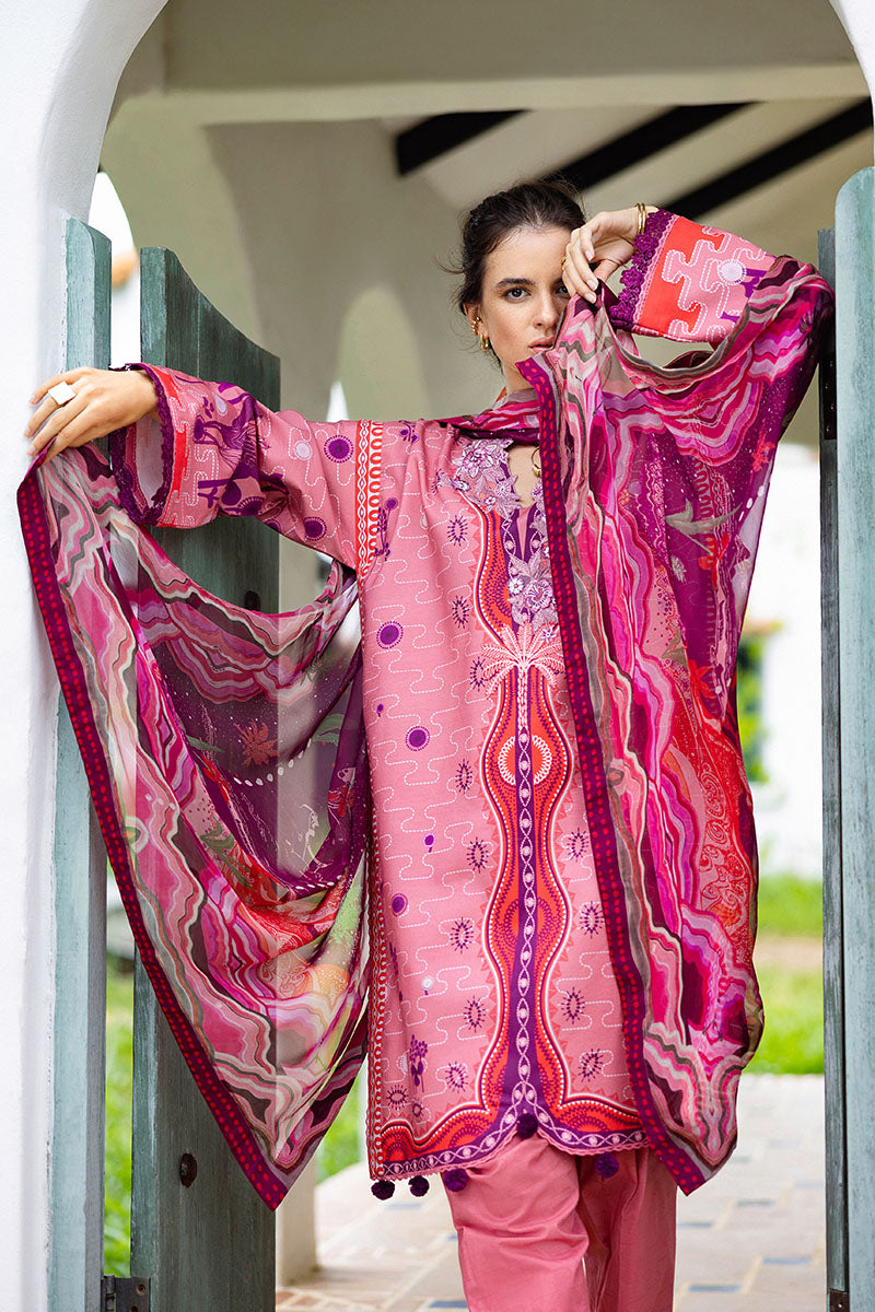 Mushq | Mirasol Printed Cambric | Coral Mar - Pakistani Designer Dress - by Mushq - Type : Ladies Clothes - 100% Original at Saira Sultan