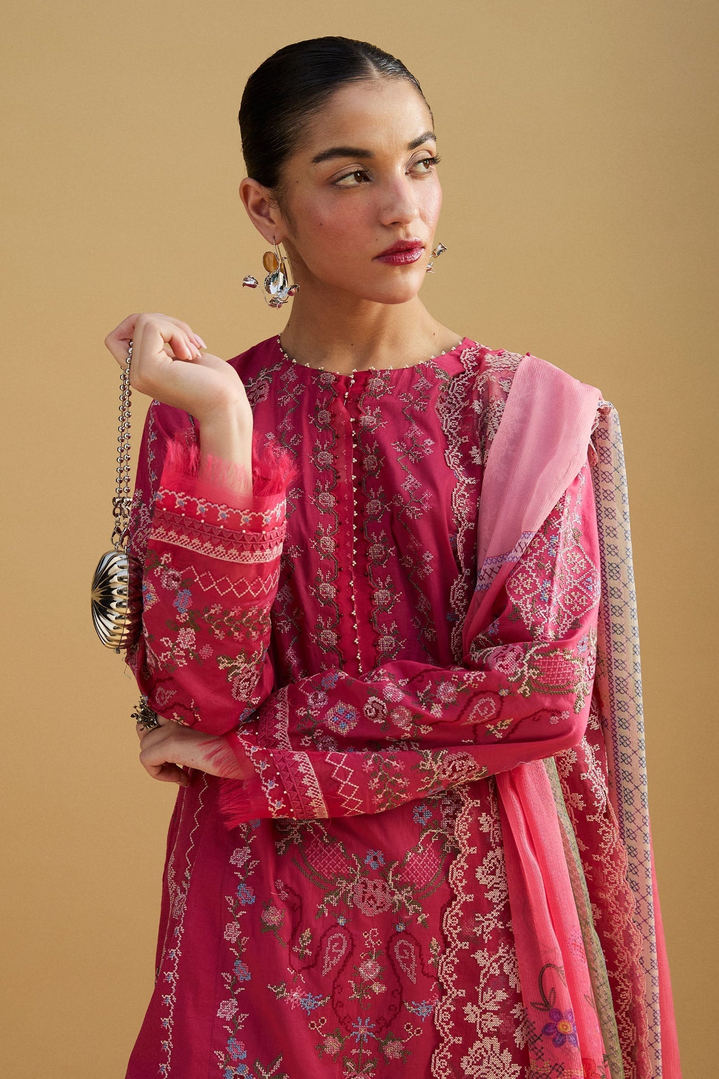Zara Shahjahan | Satori 25 | Hikari-7A XL Carrot Pink Lawn
