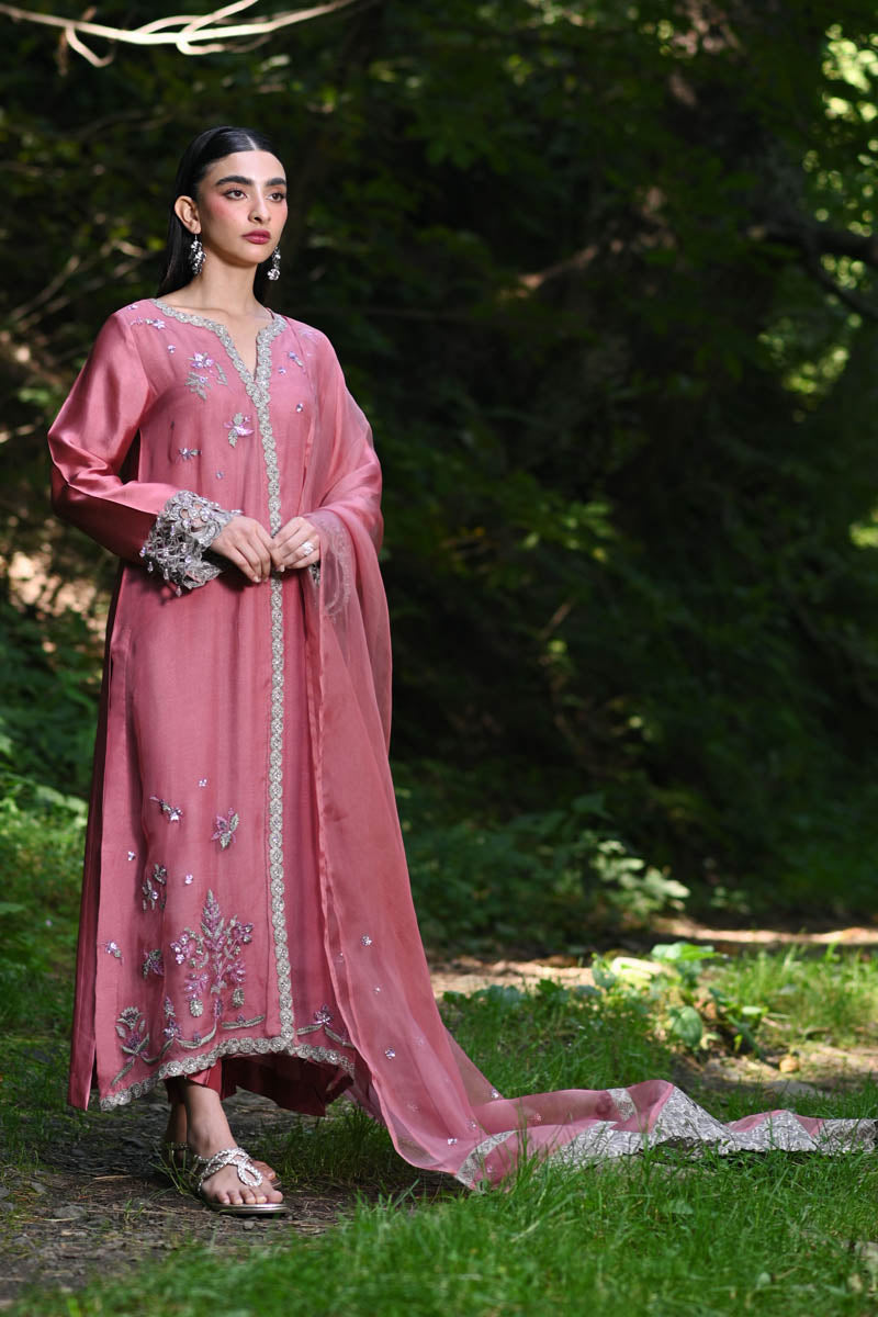 Hue Pret | Farasha Luxury Pret | Zeina L Candy Pink Pure Organza