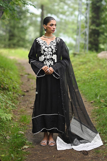 Hue Pret | Farasha Luxury Pret | Safa XL Black Pure Organza