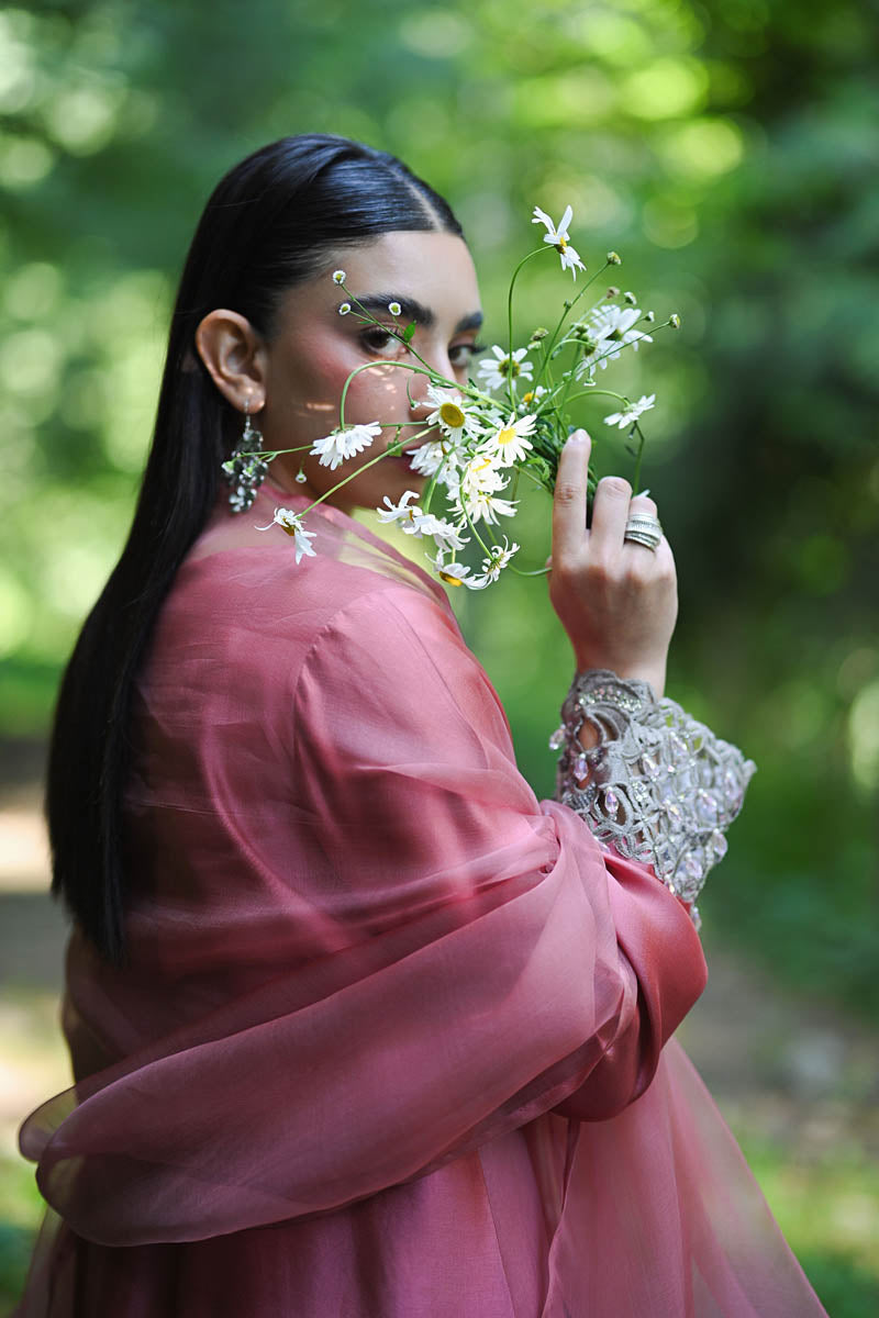 Hue Pret | Farasha Luxury Pret | Zeina XL Candy Pink Pure Organza