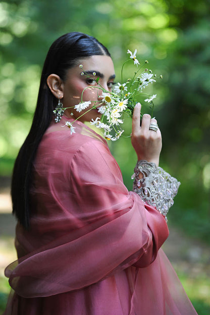 Hue Pret | Farasha Luxury Pret | Zeina XL Candy Pink Pure Organza
