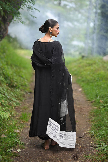 Hue Pret | Farasha Luxury Pret | Safa S Black Pure Organza