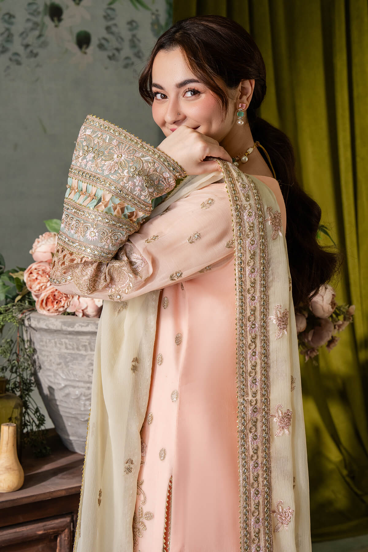 Imrozia Premium | Naina Chiffon | I-193 Kashud - Pakistani Designer Dress - by Imrozia Premium | Type: Formal - 100% Original at Saira Sultan