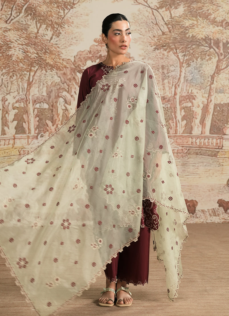 Image | Spring the Tea | ICSTE-213885-12439 L Maroon Cotton Satin