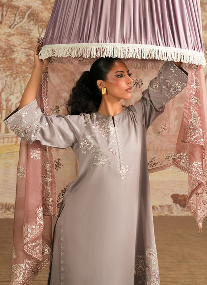 Image | Spring the Tea | ICSTE-213886-12444 L Gray Cotton Satin