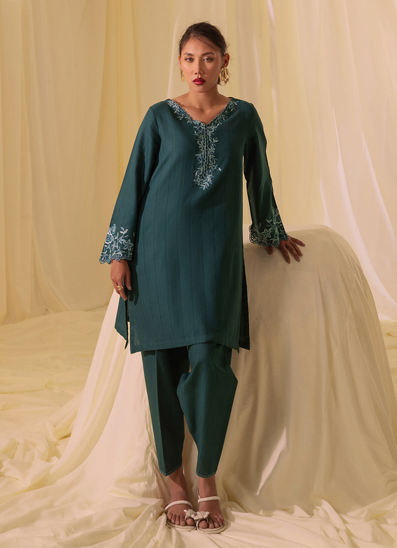 Image | Spring Basics 25 | IJSE-214058-12529 XS Teal Green Jacquard