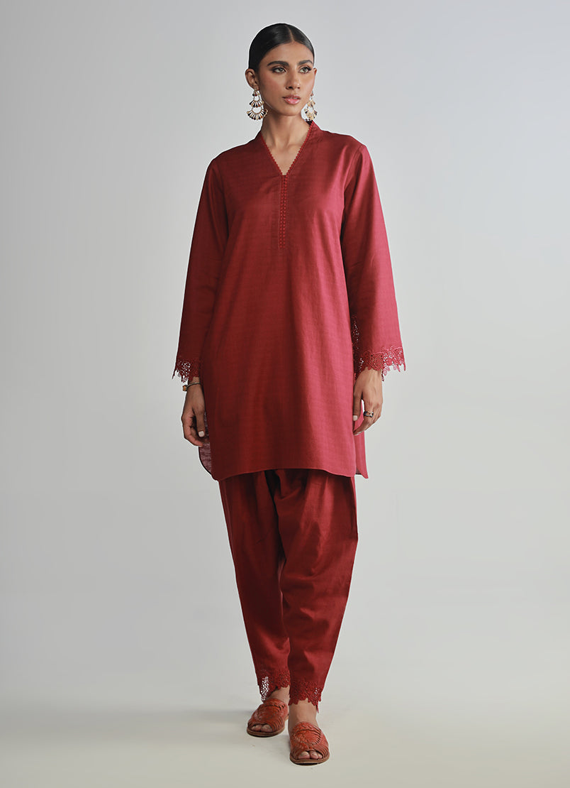 Image | Spring Basics 25 | IJSL-213711 XS Red Jacquard