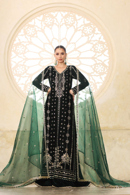 Noor by Saadia Asad | Handcrafted Velvet 25 |Zamurrud by Noor by Saadia Asad - Designer Dress - Type : Ladies Clothes - Available at Saira Sultan - 100% Original 