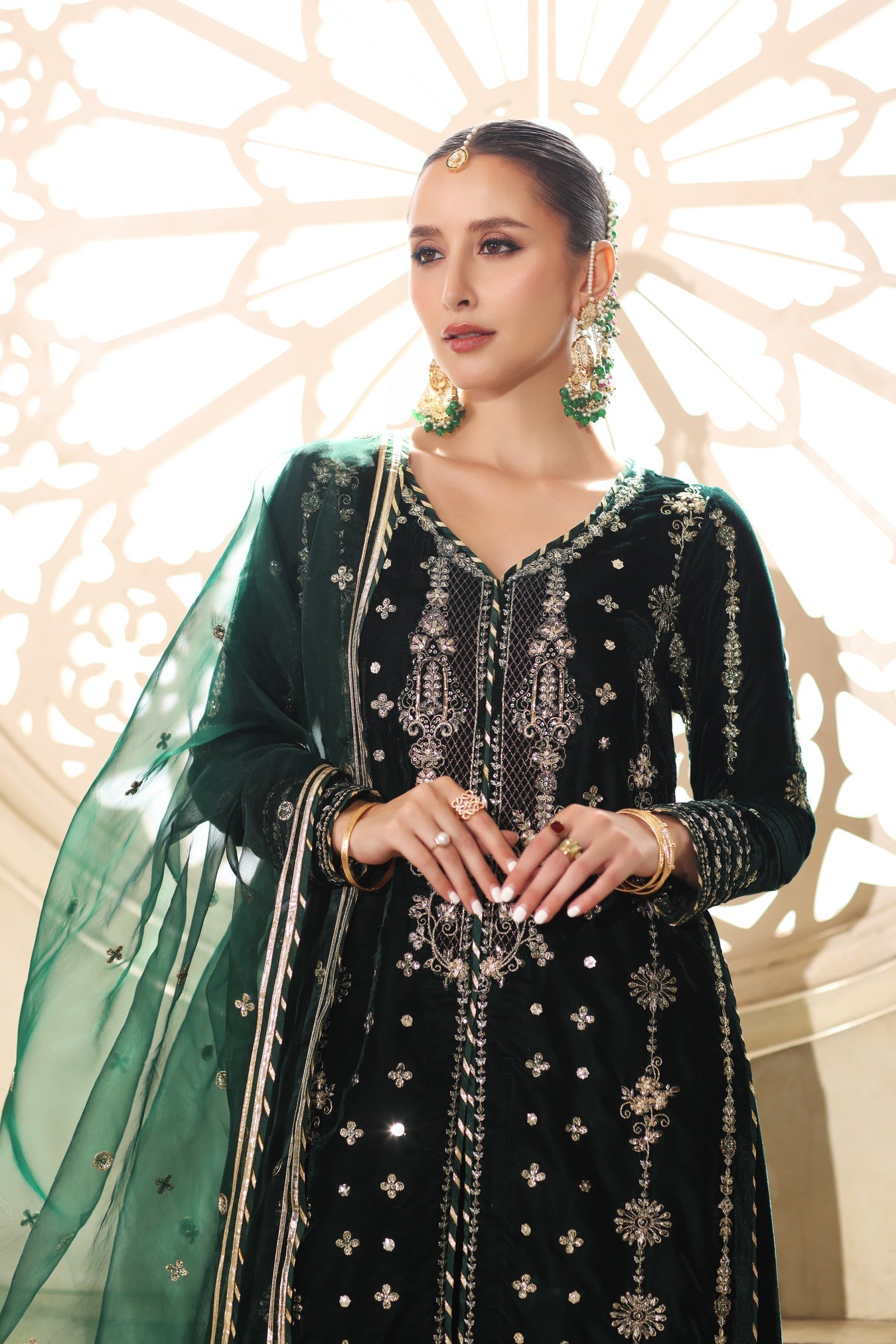 Noor by Saadia Asad | Handcrafted Velvet 25 |Zamurrud by Noor by Saadia Asad - Designer Dress - Type : Ladies Clothes - Available at Saira Sultan - 100% Original 