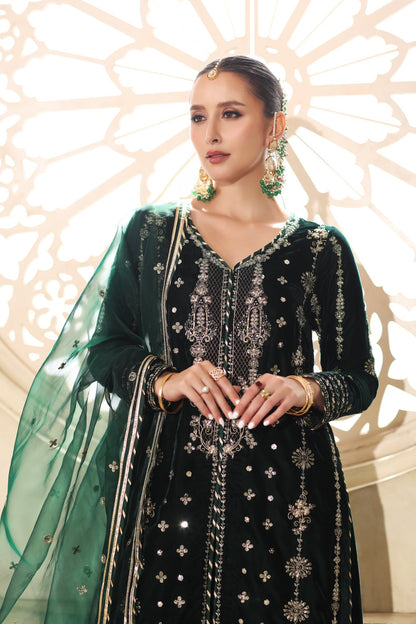 Noor by Saadia Asad | Handcrafted Velvet 25 |Zamurrud by Noor by Saadia Asad - Designer Dress - Type : Ladies Clothes - Available at Saira Sultan - 100% Original 