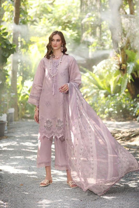 Noor by Saadia Asad | Eid Luxe Printedkari | D6-B Lilac XS Lawn