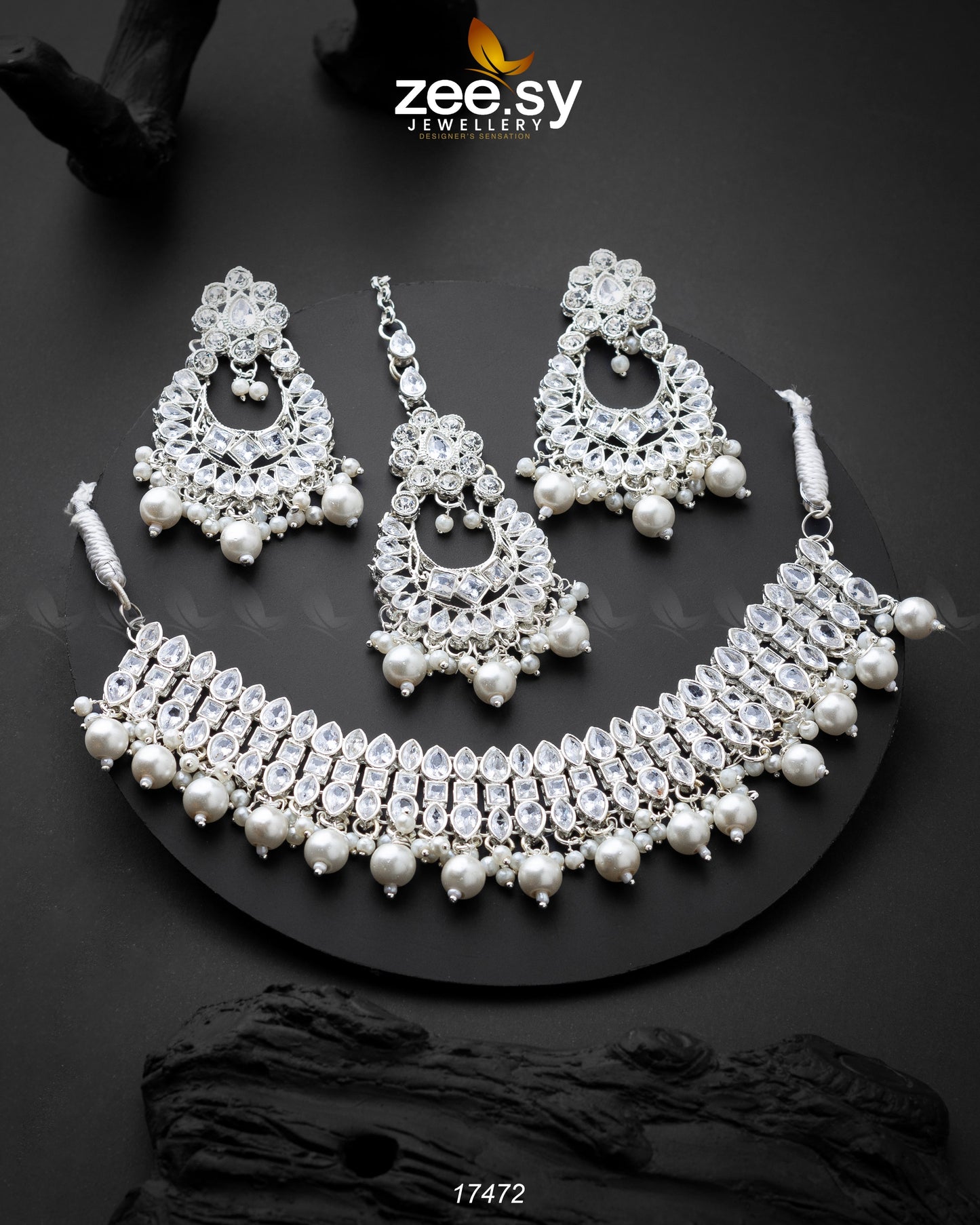 Elisa Silver Necklace White