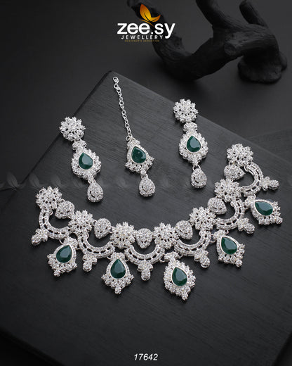 Aether Necklace Silver Green