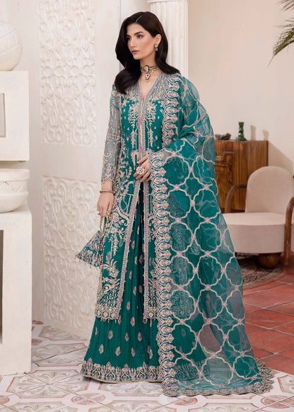 Kanwal Malik | Mirha Eid Luxury Pret 25 | Maya XL Teal Synthetic Organza