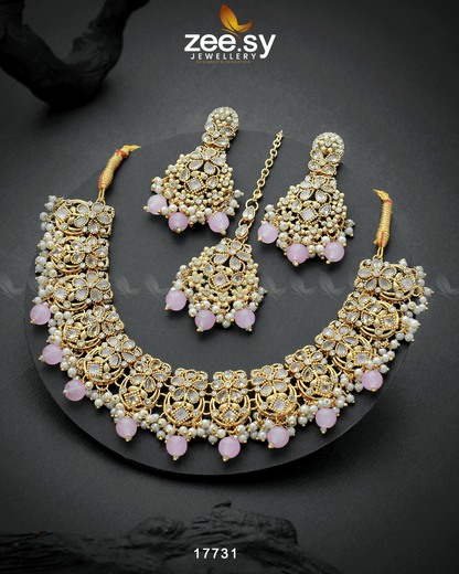 Amaryllis Necklace Mint Pink