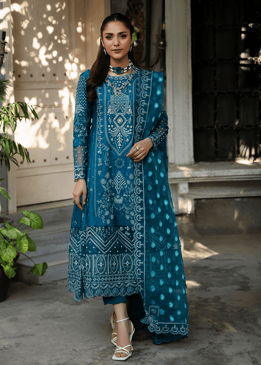 Maria Osama Khan | Rang e Noor Eid Edit | Neel Kamal - Pakistani Designer Dress - by Maria Osama Khan | Type: Luxury - 100% Original at Saira Sultan