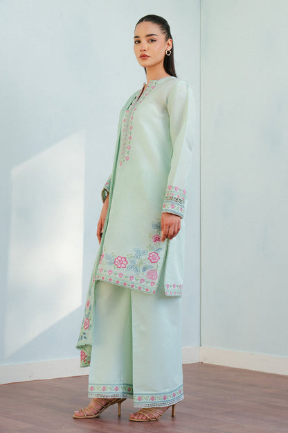 Zara Shahjahan | Coco Lawn 25 | INDI-9A L Light Ferozi Gray Jacquard