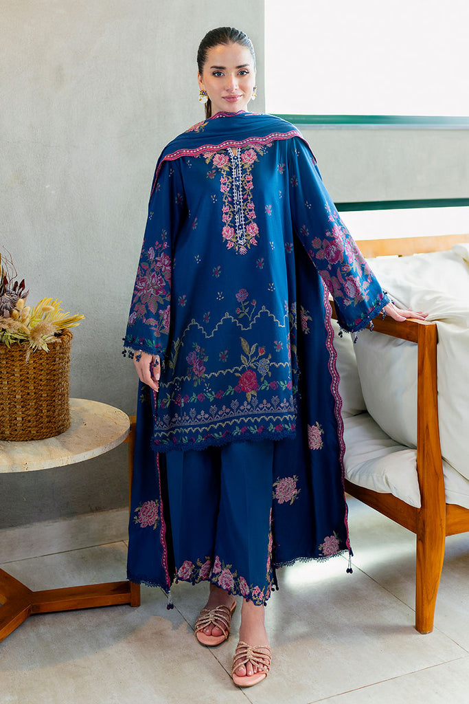 Cross Stitch | Cotton Satin 25 | INK BLOOM - Pakistani Designer Dress - by Cross Stitch - Type : Ladies Clothes - 100% Original at Saira Sultan
