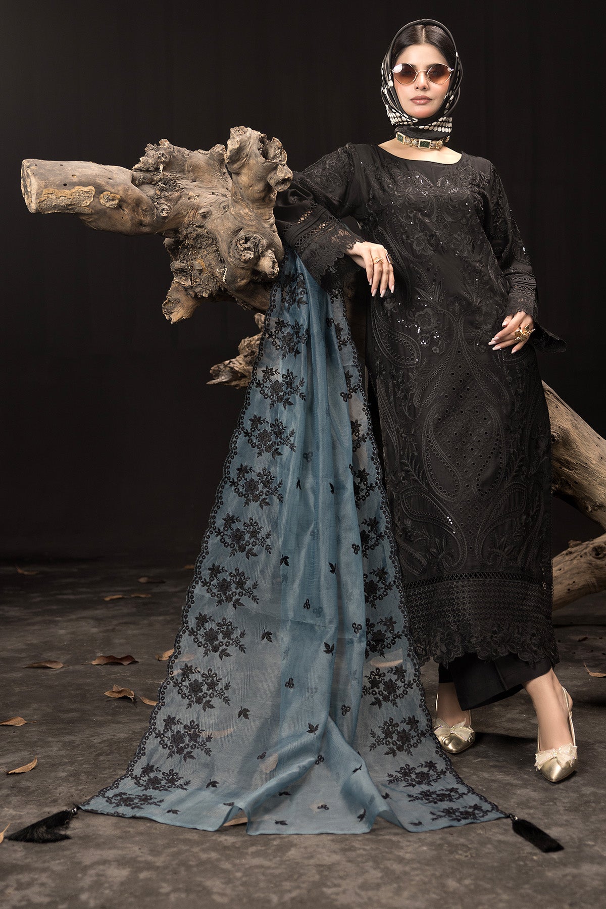 Imrozia Premium | Gulzar e Dil | I.P-100 Dilcheen S Black Viscose