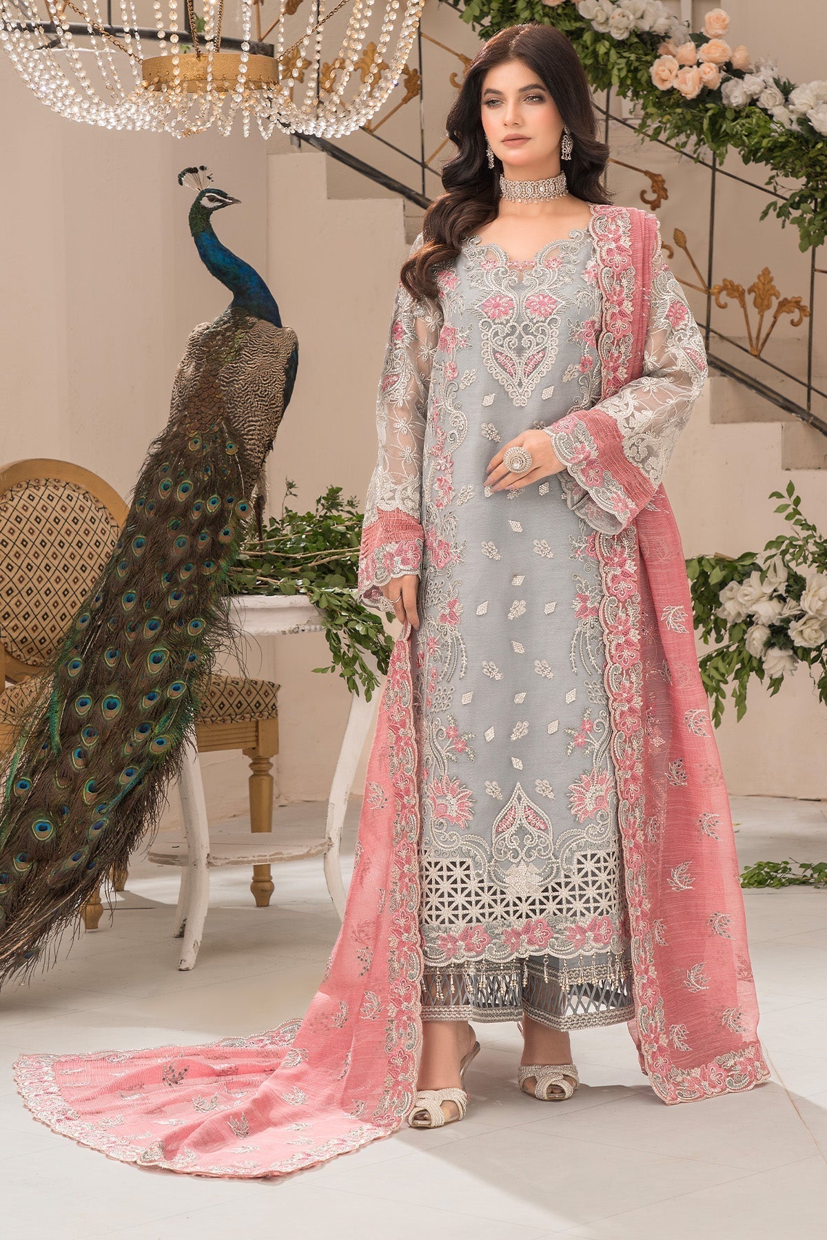 Imrozia Premium | Dilkash Formals | IP-106 Kavita XS Gray Organza