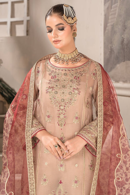 Imrozia Premium | Dilkash Formals | IP-111 Taneesha L Pinkish Gray Khadi Net