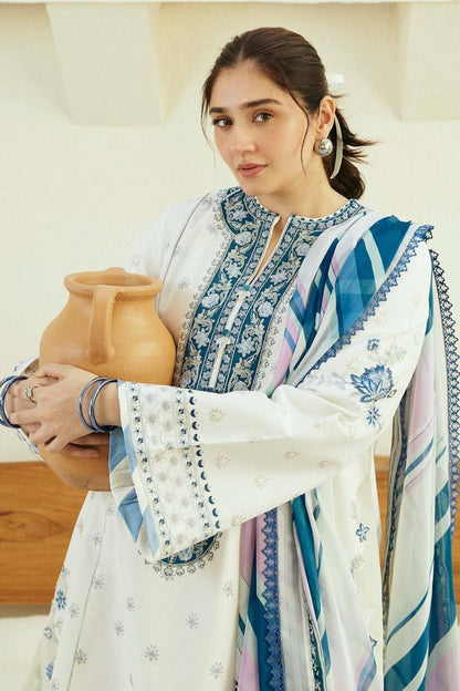 Zara Shahjahan | Coco Lawn Eid Edit 24 | IVORY-D4 - Pakistani Designer Dress - by Zara Shahjahan | Type: Luxury - 100% Original at Saira Sultan