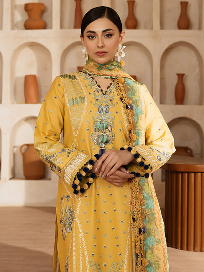 Mahnur | Florence Luxury Lawn 25 | ILENA M Yellow Lawn