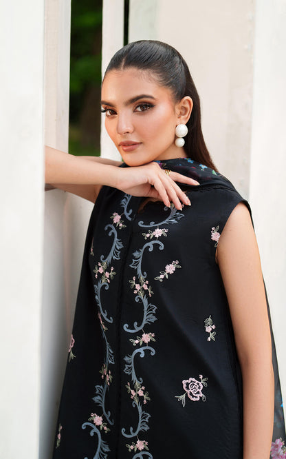 Asifa and Nabeel | Eden Cambric 25 | Ink Blossom ECU25-02 - Pakistani Designer Dress - by Asifa and Nabeel - Type : Ladies Clothes - 100% Original at Saira Sultan
