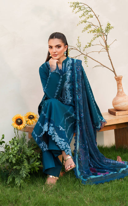 Asifa and Nabeel | Eden Cambric 25 | Iris Cloud ECU25-05 - Pakistani Designer Dress - by Asifa and Nabeel - Type : Ladies Clothes - 100% Original at Saira Sultan