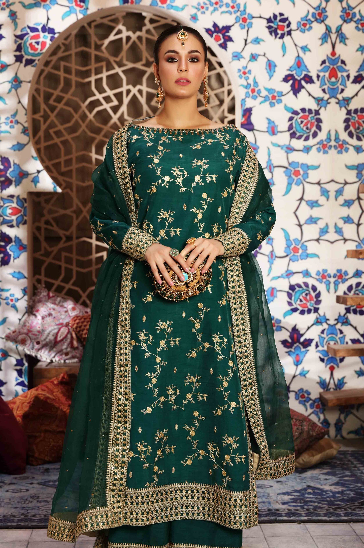 Waqas Shah | Ishq Naama | GREEN ROSE - Pakistani Designer Dress - by Waqas Shah | Type: Formal - 100% Original at Saira Sultan