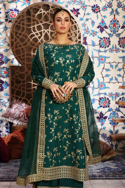 Waqas Shah | Ishq Naama | GREEN ROSE - Pakistani Designer Dress - by Waqas Shah | Type: Formal - 100% Original at Saira Sultan