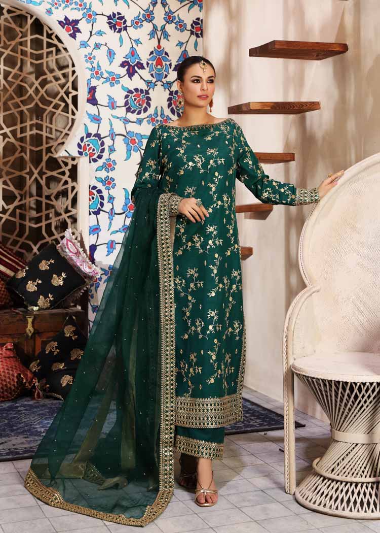 Waqas Shah | Ishq Naama | GREEN ROSE - Pakistani Designer Dress - by Waqas Shah | Type: Formal - 100% Original at Saira Sultan