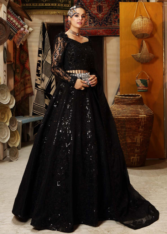 Waqas Shah | Ishq Naama | Black Blossom - Pakistani Designer Dress - by Waqas Shah | Type: Formal - 100% Original at Saira Sultan