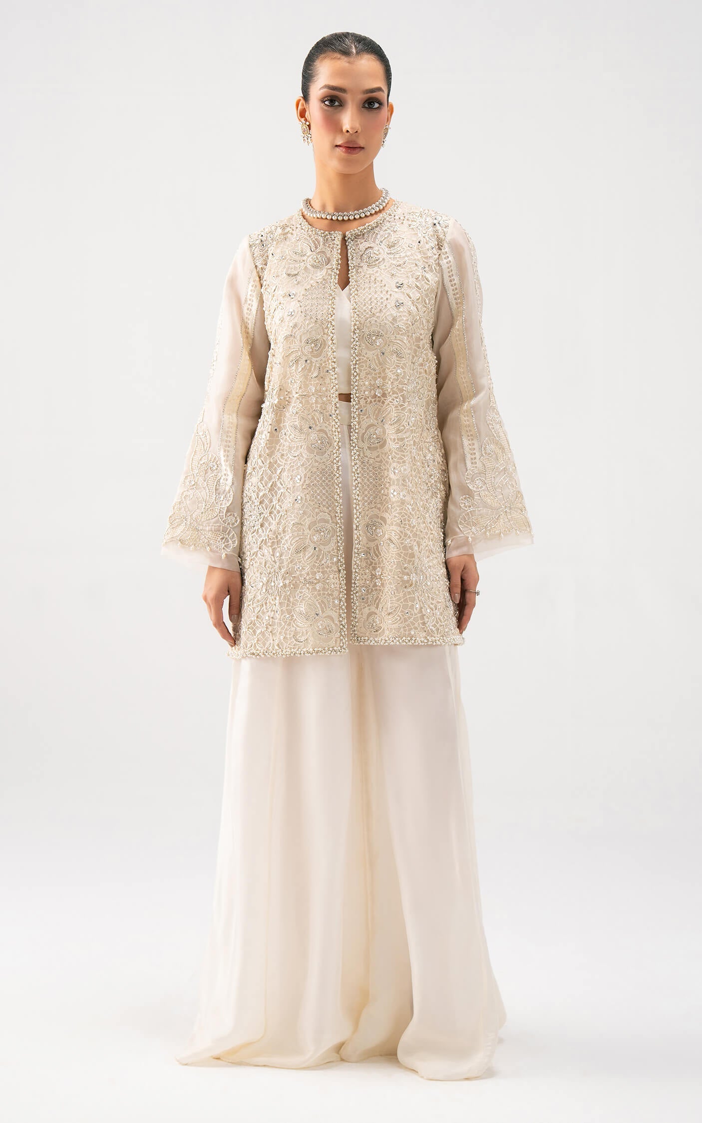 Asifa and Nabeel | Lyle Luxury Formals 25 | Ivory Elan - Pakistani Designer Dress - by Asifa and Nabeel - Type : Ladies Clothes - 100% Original at Saira Sultan