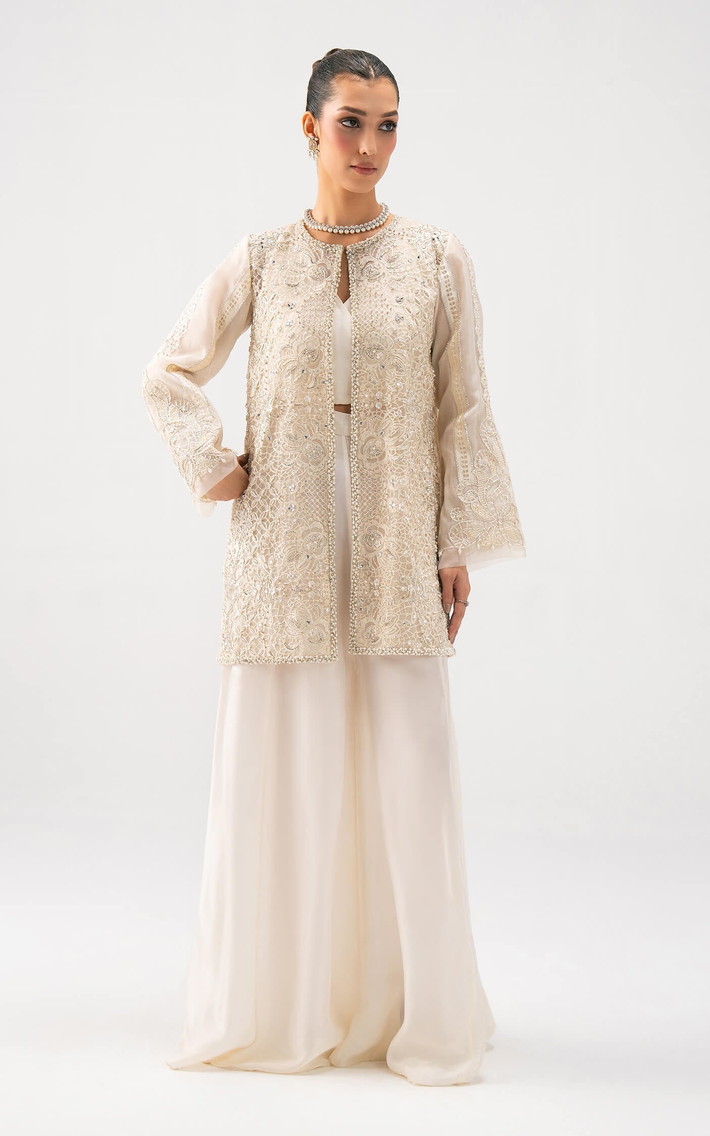 Asifa and Nabeel | Lyle Luxury Formals 25 | Ivory Elan - Pakistani Designer Dress - by Asifa and Nabeel - Type : Ladies Clothes - 100% Original at Saira Sultan
