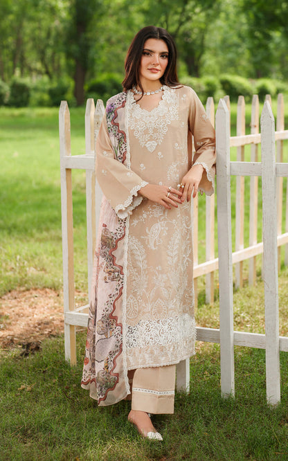 Asifa and Nabeel | Eden Cambric 25 | Ivory Haze ECU25-03 - Pakistani Designer Dress - by Asifa and Nabeel - Type : Ladies Clothes - 100% Original at Saira Sultan