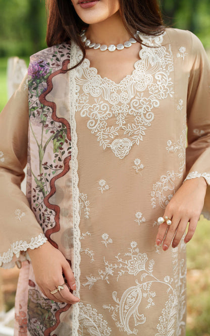 Asifa and Nabeel | Eden Cambric 25 | Ivory Haze ECU25-03 - Pakistani Designer Dress - by Asifa and Nabeel - Type : Ladies Clothes - 100% Original at Saira Sultan