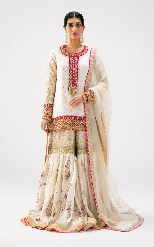 Asifa and Nabeel | Lyle Luxury Formals 25 | Ivory Radiance - Pakistani Designer Dress - by Asifa and Nabeel - Type : Ladies Clothes - 100% Original at Saira Sultan