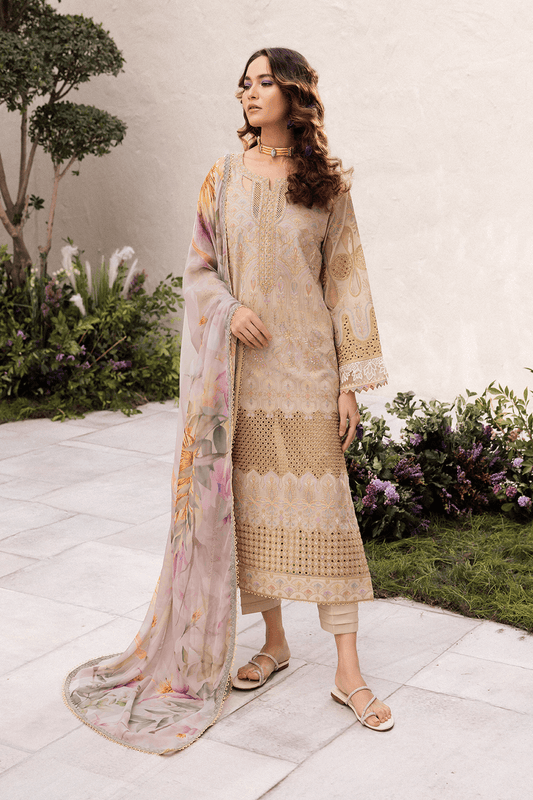Iznik | Dahlia Embroidered Lawn | DL-03 - Pakistani Designer Dress - by Iznik | Type: Luxury - 100% Original at Saira Sultan