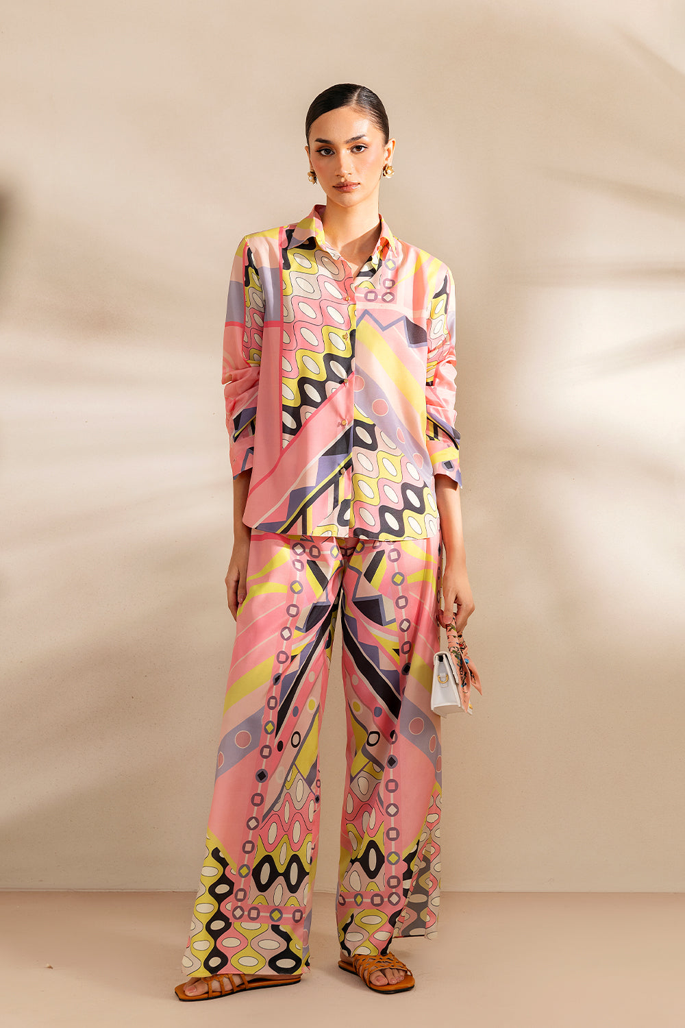 Saira Rizwan | Silk Coords 25 | PEACHY TIDE - SRSP-25-09 - Pakistani Designer Dress - by Saira Rizwan - Type : Ladies Clothes - 100% Original at Saira Sultan