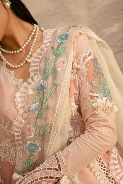 Saira Rizwan | Luxury Lawn 25 | FREYA-SRL25-09 XL Lawn Pale Peach
