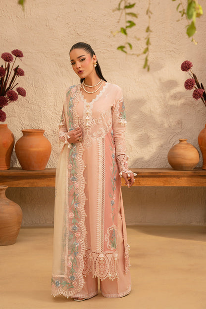 Saira Rizwan | Luxury Lawn 25 | FREYA-SRL25-09 L Lawn Pale Peach