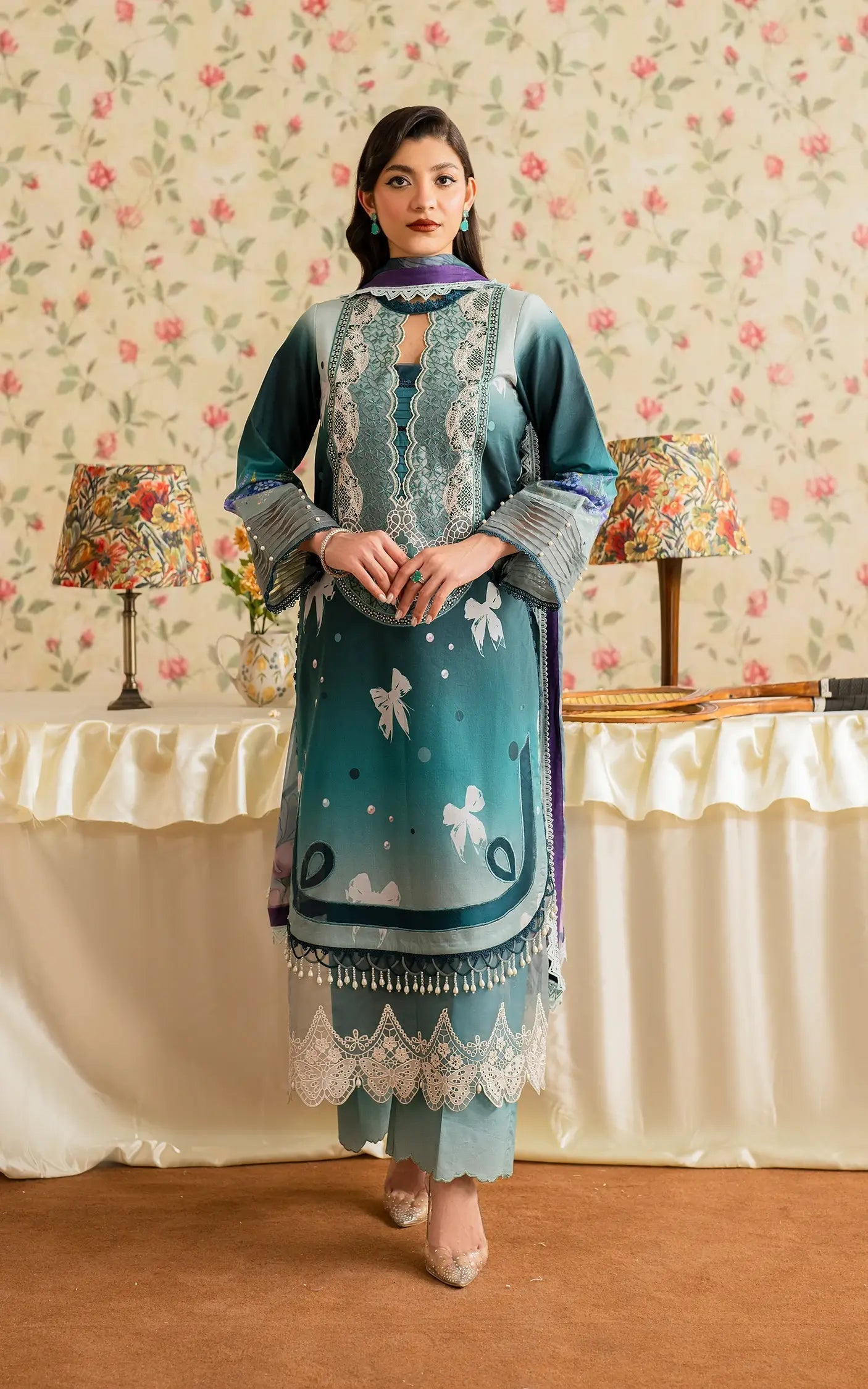 Asifa and Nabeel | Meraki Vintage 25 | Jal (MVL25-09) L Blue Lawn