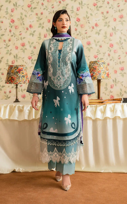 Asifa and Nabeel | Meraki Vintage 25 | Jal (MVL25-09) XL Blue Lawn