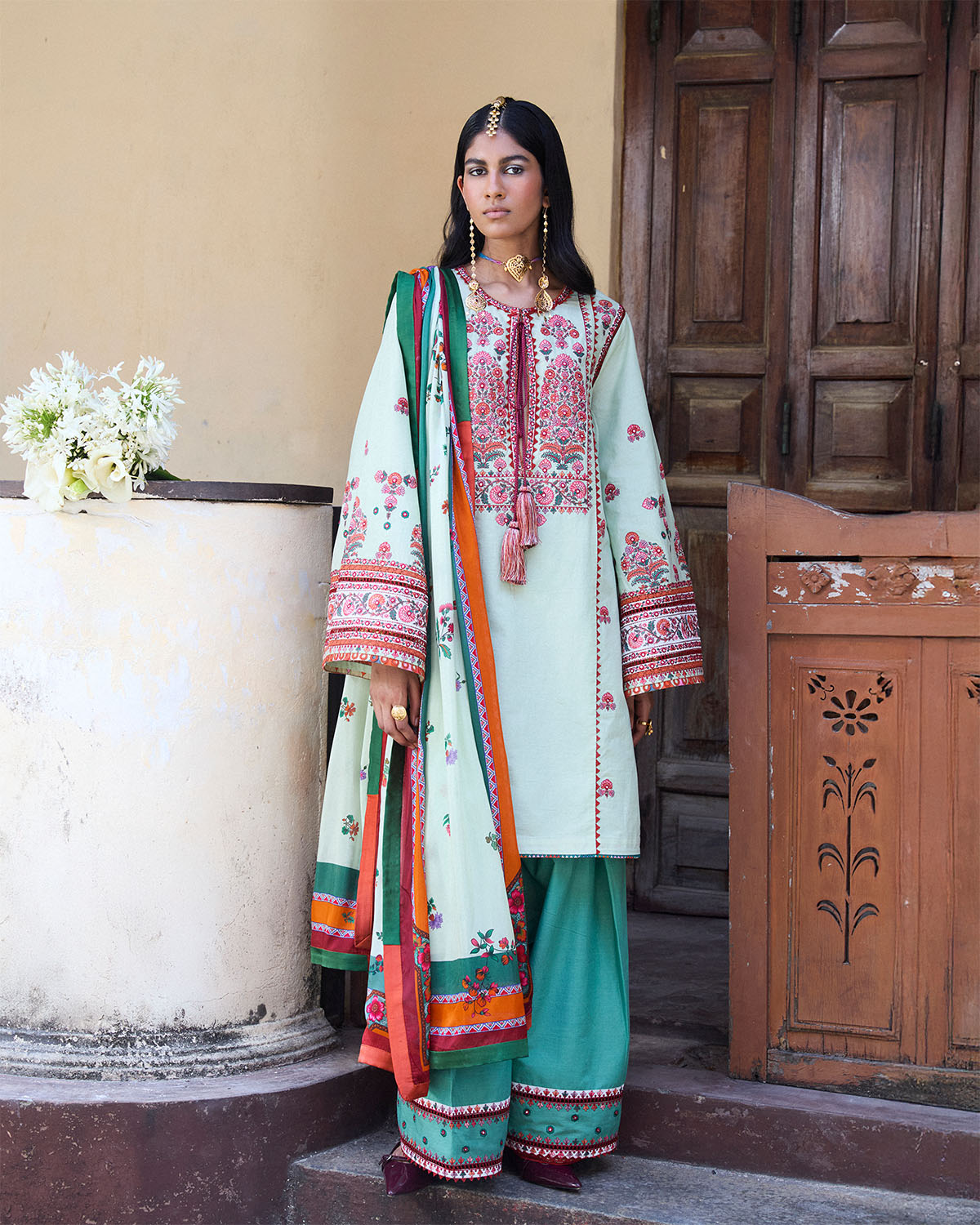 Jugnu | SS 25 | Rupal XS Light Ferozi Cotton