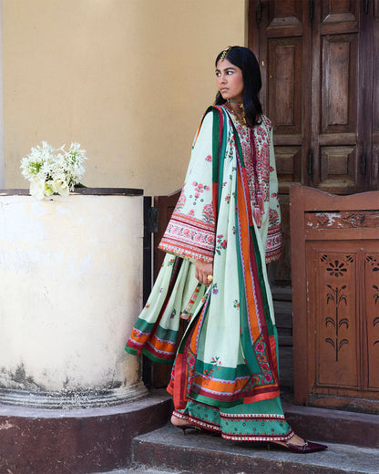 Jugnu | SS 25 | Rupal L Light Ferozi Cotton